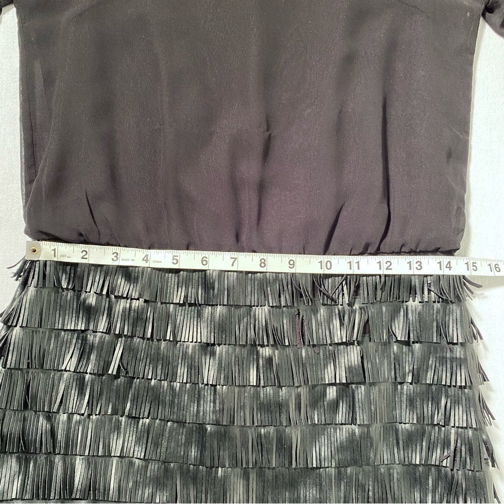 Moon Collection Black Fringe Dress Bell Sleeves Party Gothic Witchy Size S - Picture 10 of 15